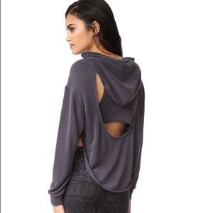 Free People Charcoal Open-Back Hoodie
